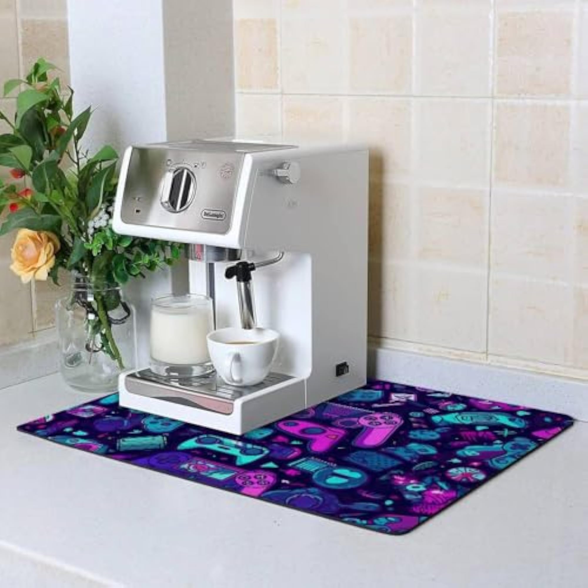 Gamepad Design Drying Mat: Quick-Drying Kitchen & Bar Mat